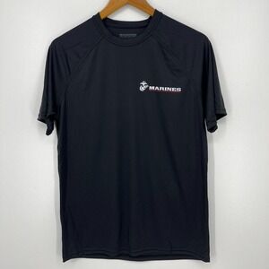 USMC‎ Marines Short Sleeve T-Shirt Men's Size S Black Moisture Wicking USA NWOT